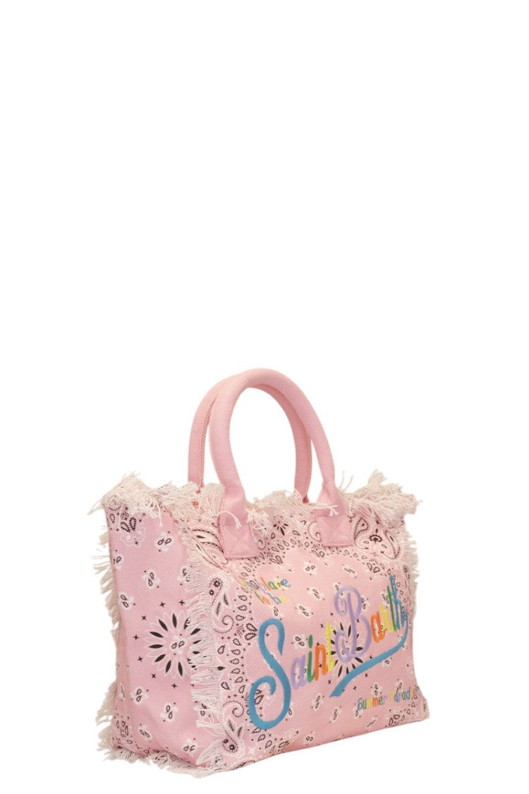 Mc2 Saint Barth Paisley Print Tote Bag With Fringed Edges