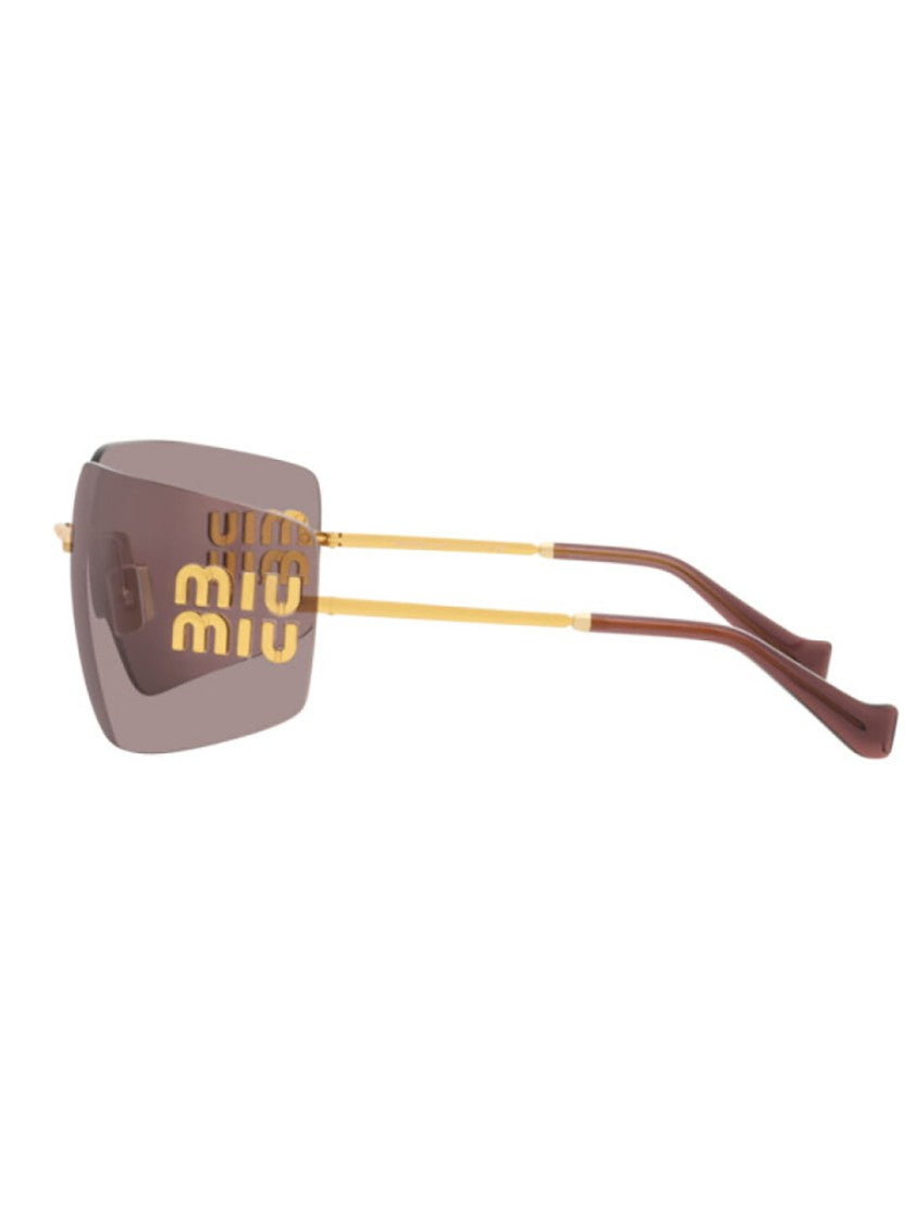 Miu Miu Bold Square Metal Sunglasses With Unique Logo Detail