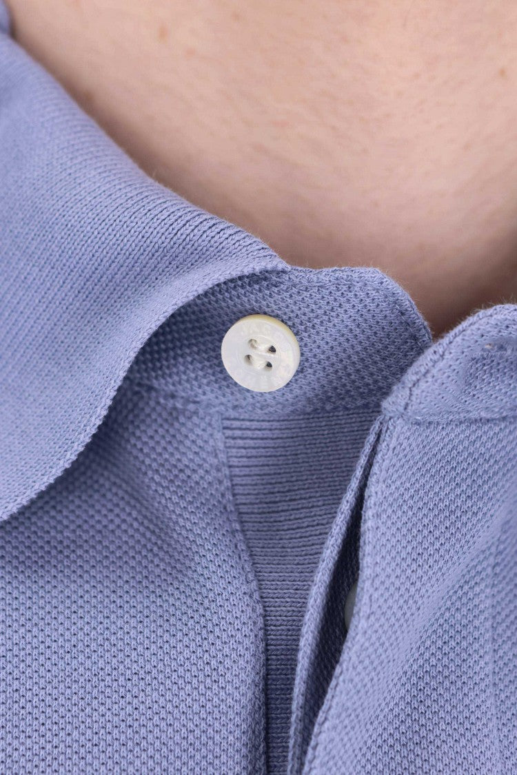 Jacob Cohen Aviation Blue Piquet Cotton Polo Shirt