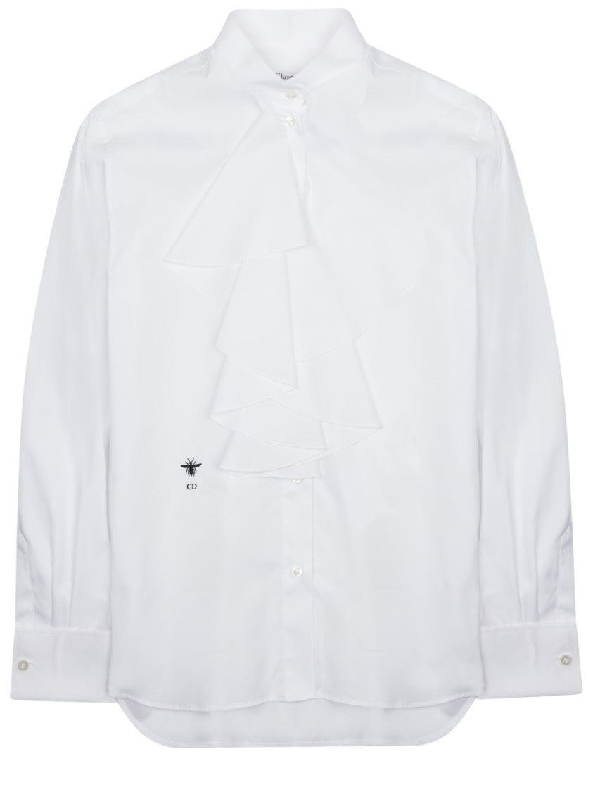 Dior Regular Fit Ruffle Cotton Blouse