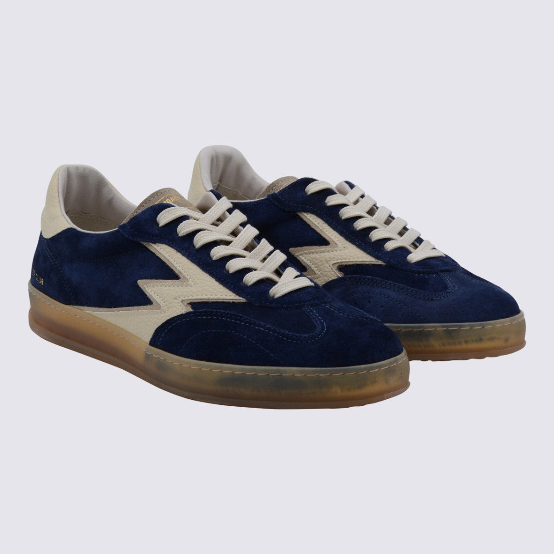 Moaconcept Navy Sneakers From Moaconcept Featuring Round Toe, Laces Fastening, Lateral Logo And Flat Rubber Sole.