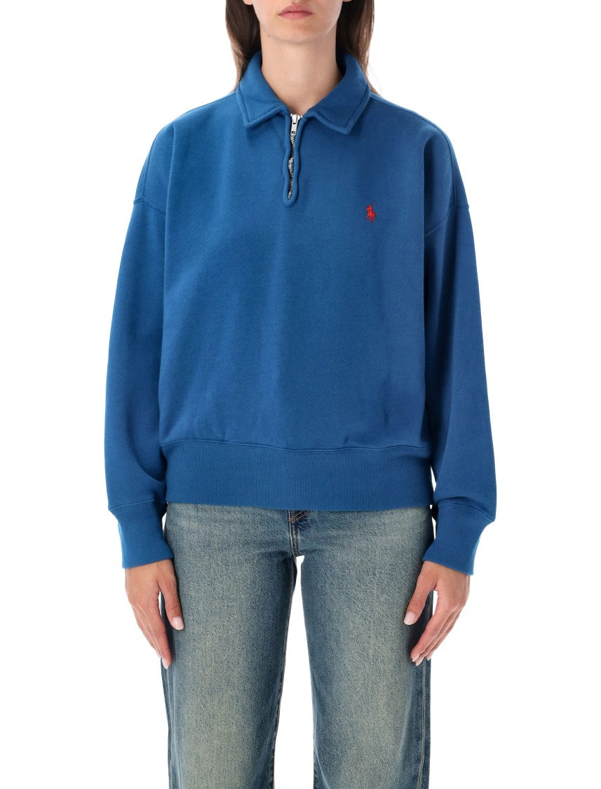 Polo Ralph Lauren Relaxed-Fit Half-Zip Sweatshirt With Polo Collar And Embroidered Logo