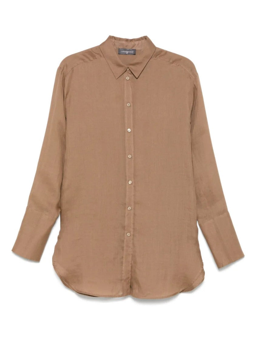 Lorena Antoniazzi Camel Brown Ramie Shirt
