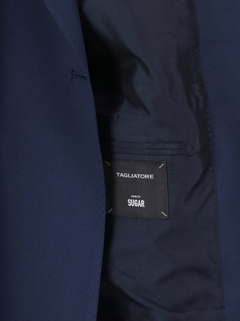 Tagliatore Tailored Black Dress With Notched Lapel