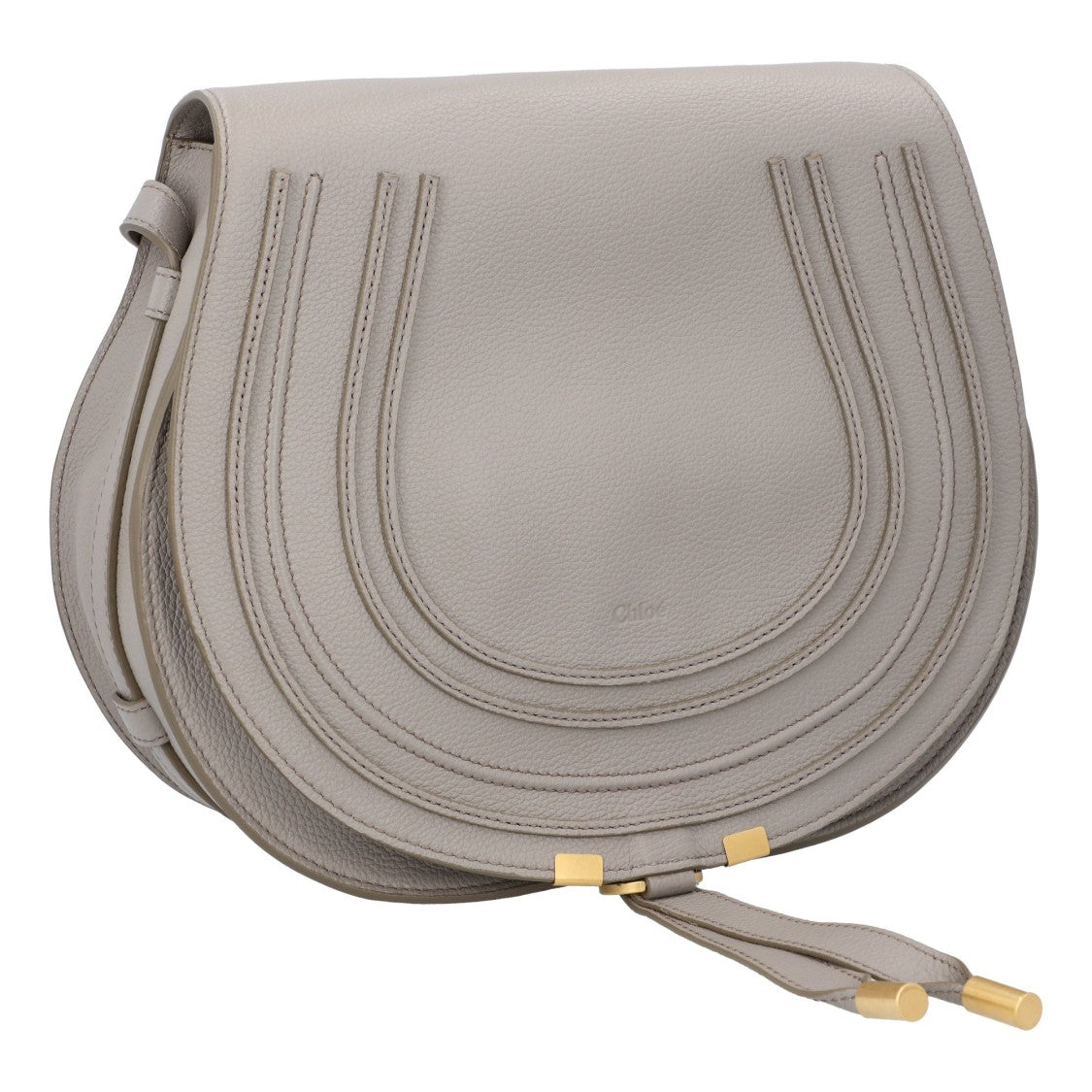 Chloé Marcie Medium Saddle Bag Grey
