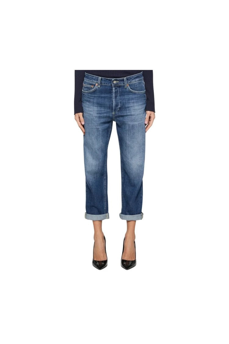 Dondup Blue Cotton-Blend Stretch Jeans