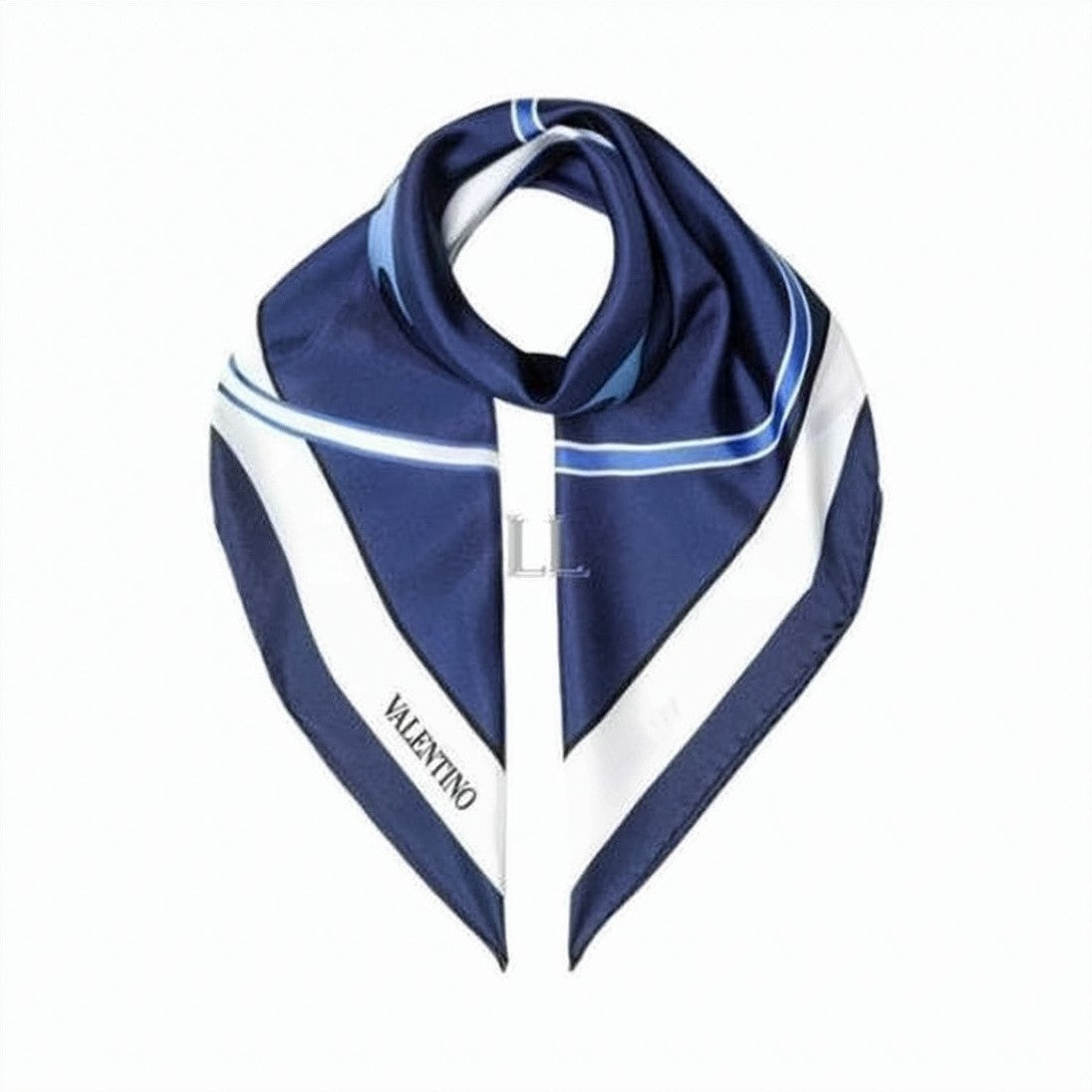 Valentino Garavani Triangular Silk Scarf With Geometric Borders