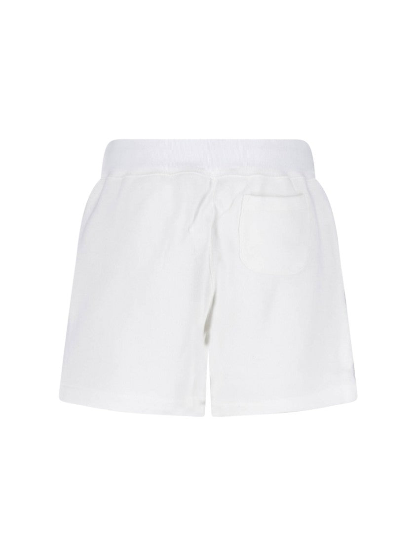 Polo Ralph Lauren White Minimalist Drawstring Logo Shorts