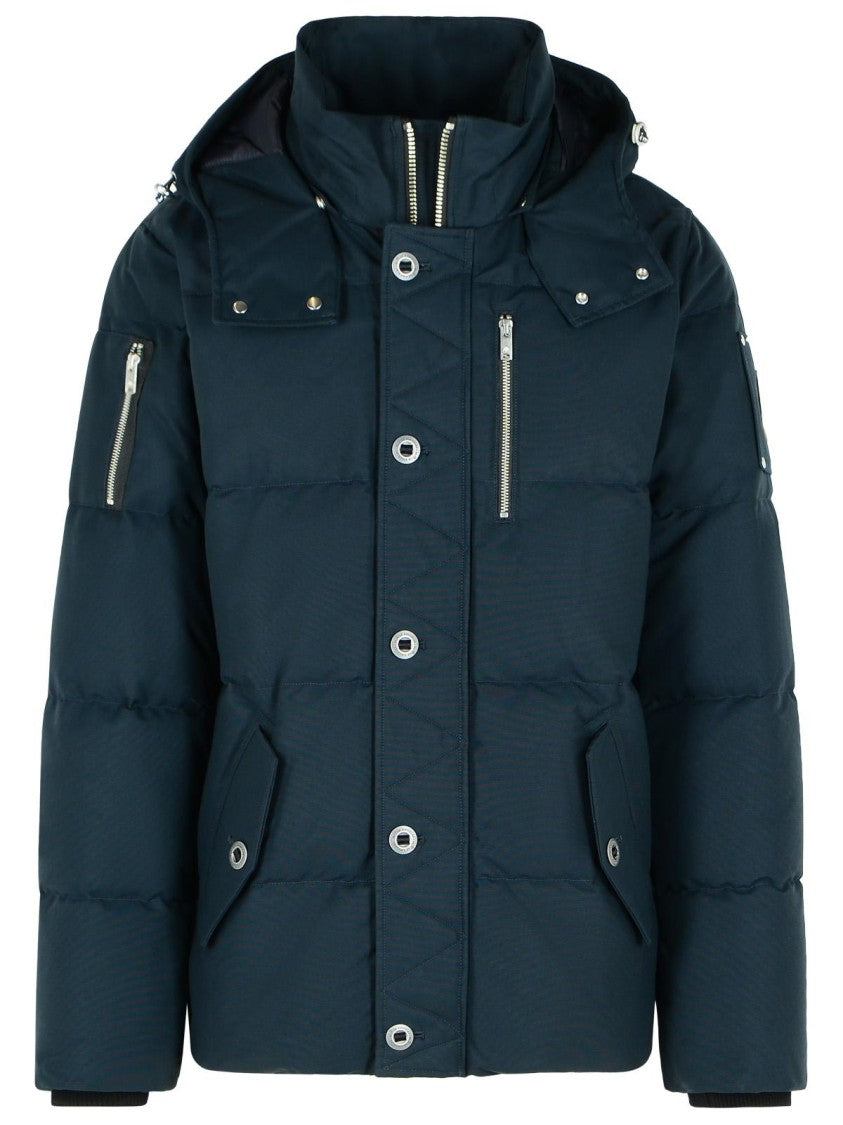 Moose Knuckles Original 3Q Navy Cotton Blend Down Jacket