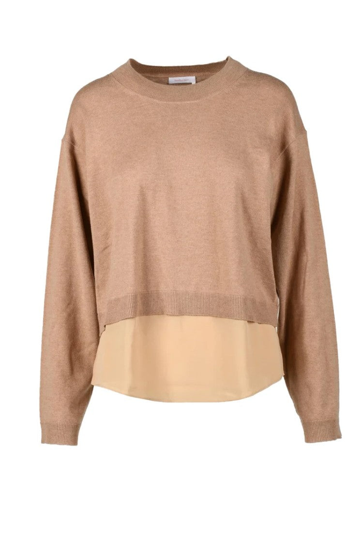 See By Chloé Beige Knitwear Top With Layered Hem