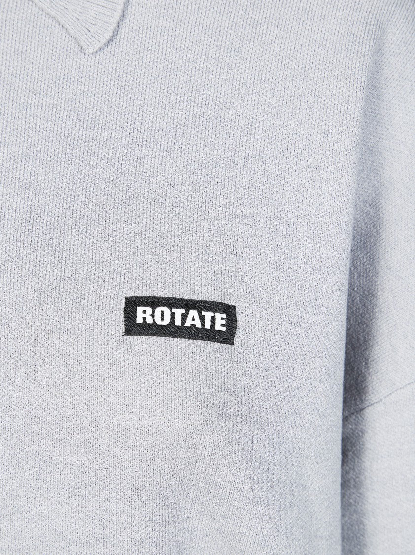 Rotate Cropped Slim Fit Knit Polo Shirt