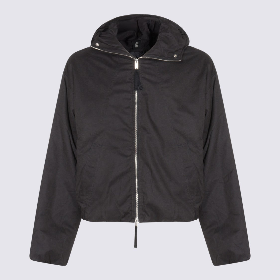 Thom Krom Black Jacket With Silver Zip Closure