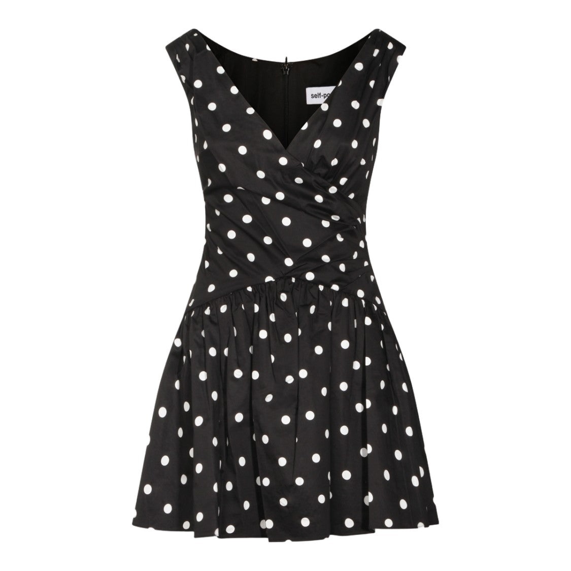 Self-Portrait Polka Dot Mini Dress With V-Neckline