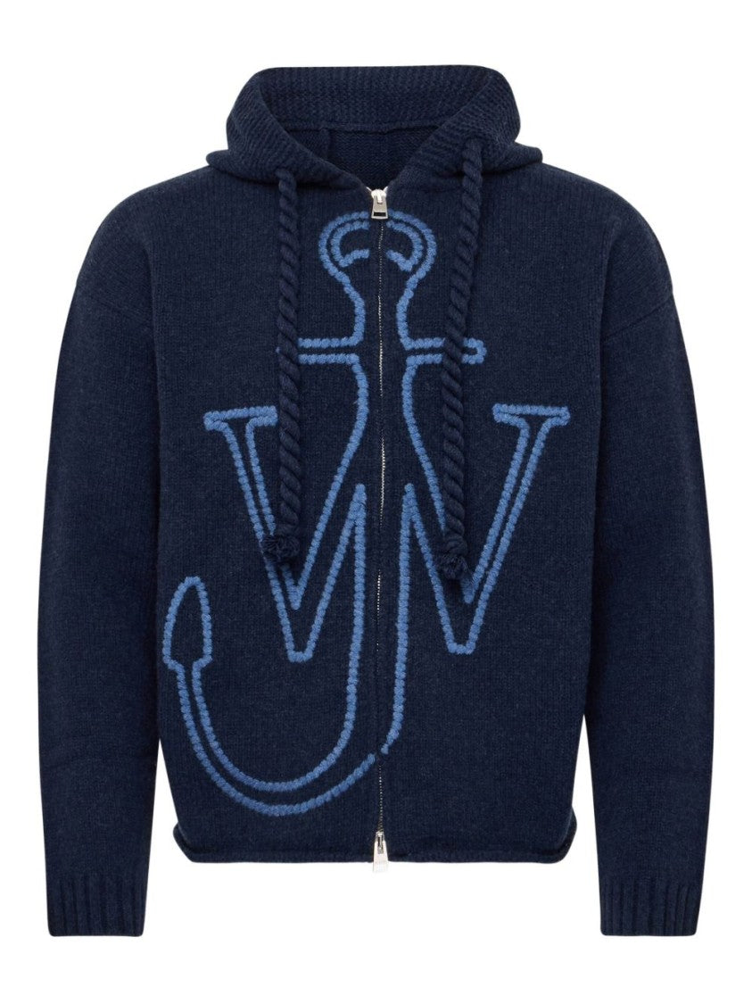 J. W. Anderson Zip-Up Hooded Sweater With Contrasting Logo
