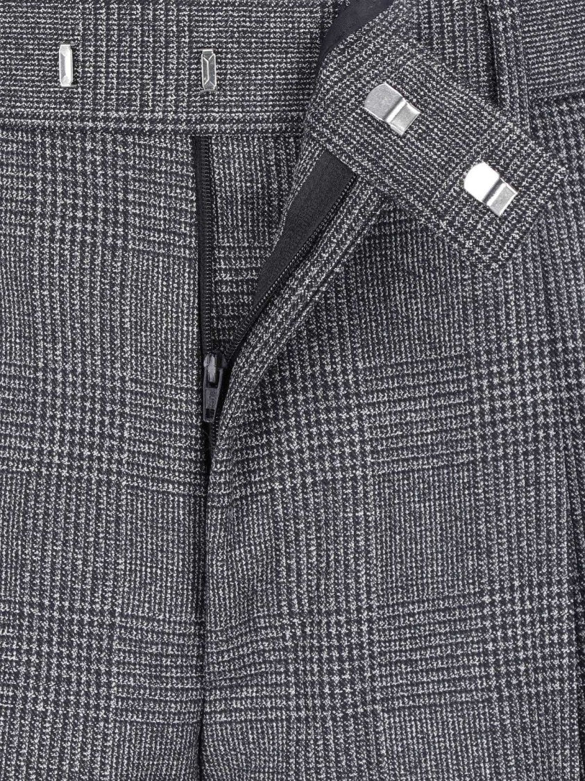 Lardini Grey Virgin Wool Straight-Leg Pants