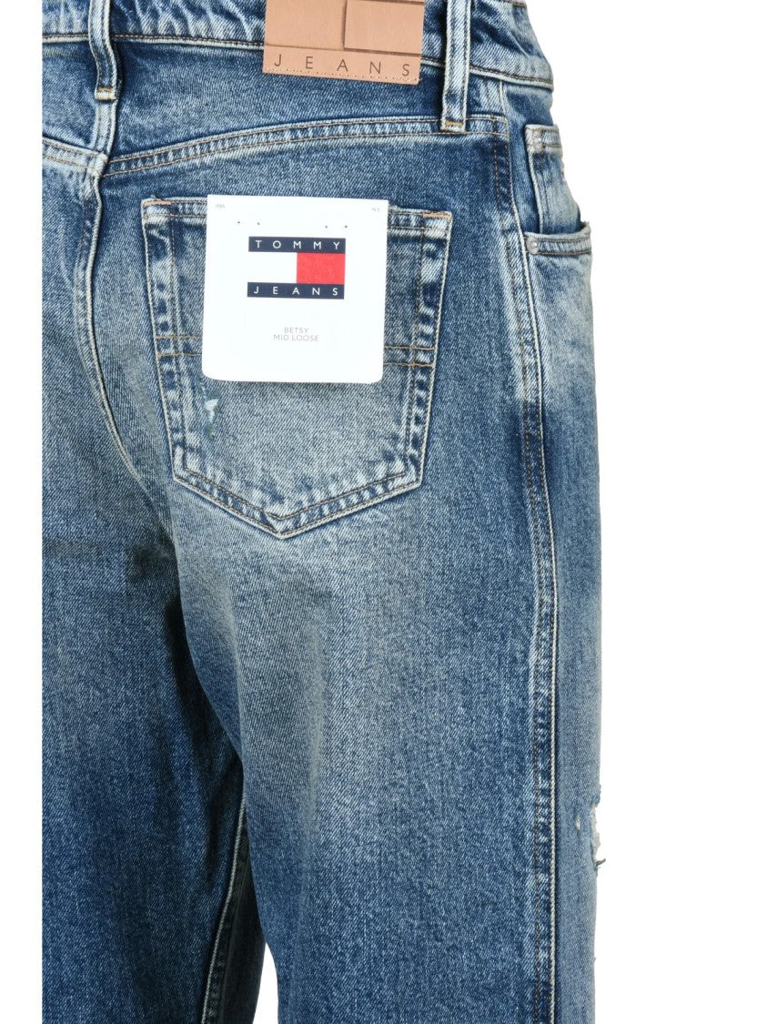 Tommy Jeans Blue Distressed Mid-Rise Jeans