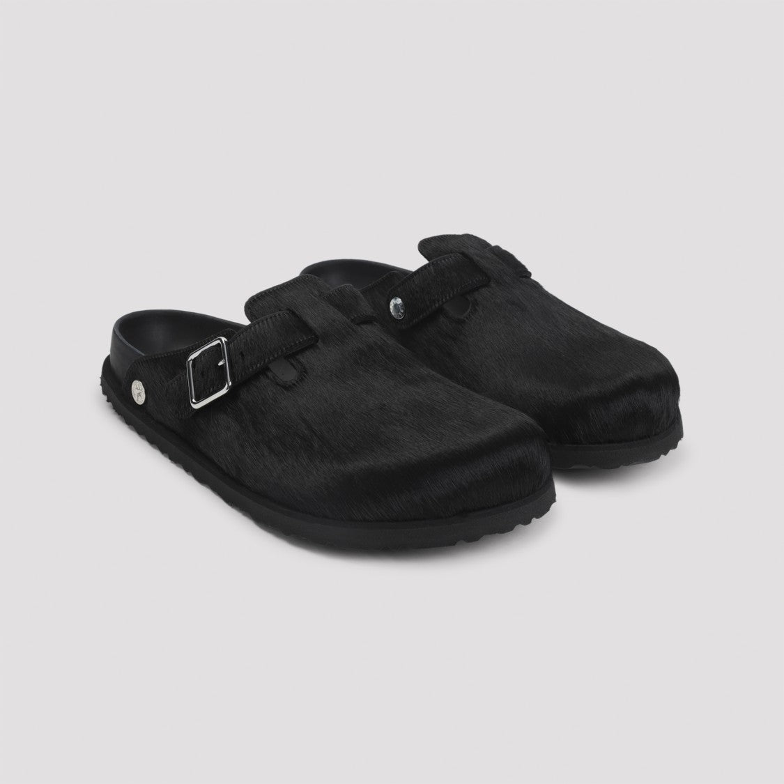 Birkenstock 1774 Boston Black Calf Hair Mules