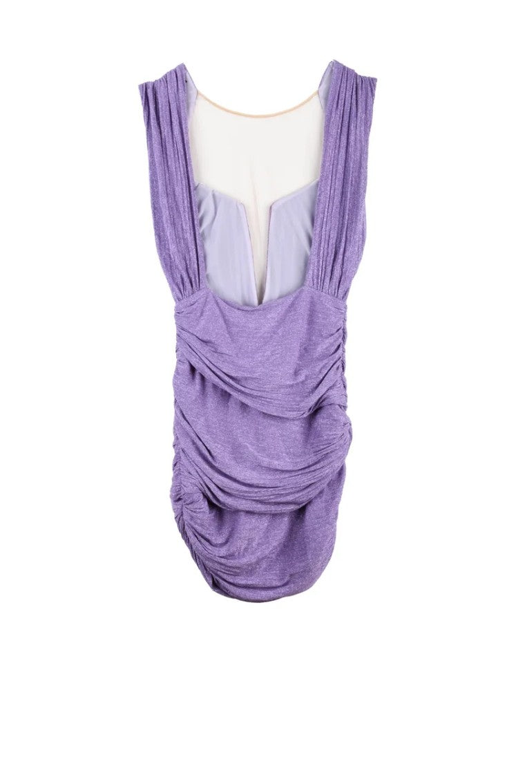Elisabetta Franchi Lamé Mini Dress - Purple