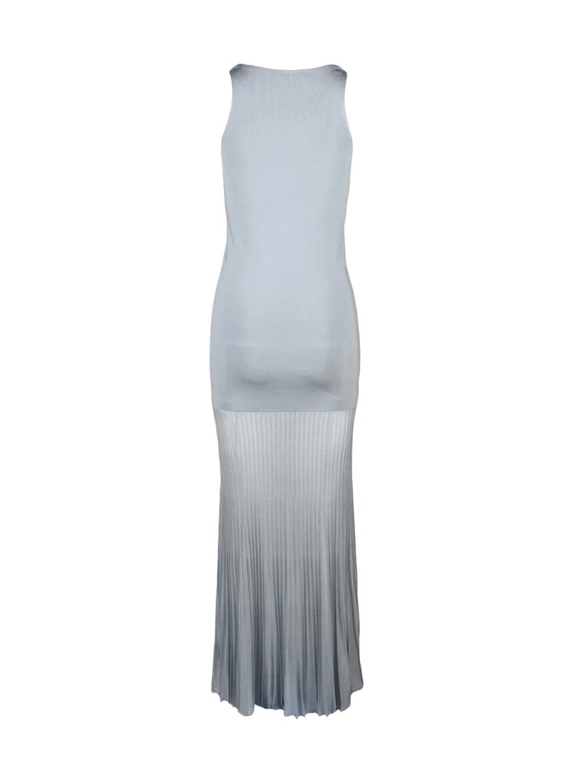 Philosophy Di Lorenzo Serafini Light Grey Fitted Knit Viscose Mermaid Dress