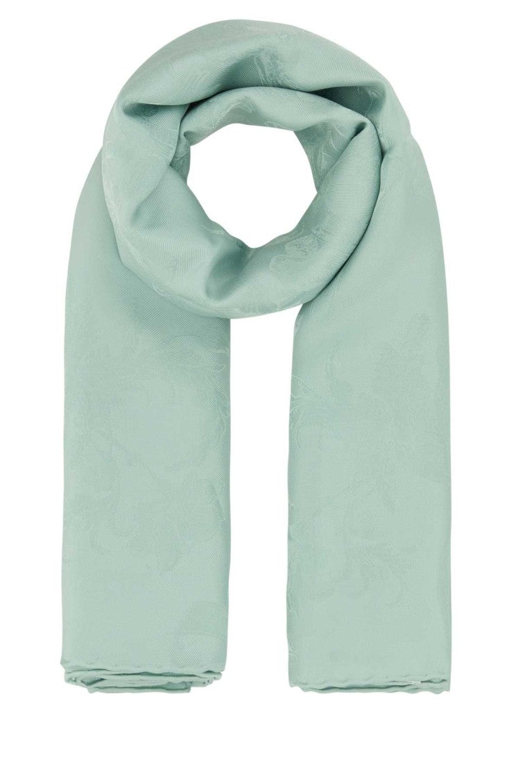 Alexander Mcqueen Sea Green Silk Foulard