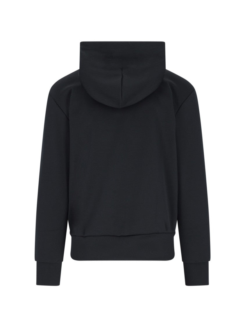 Comme Des Garçons Black Heart Patch Hooded Cotton Sweatshirt
