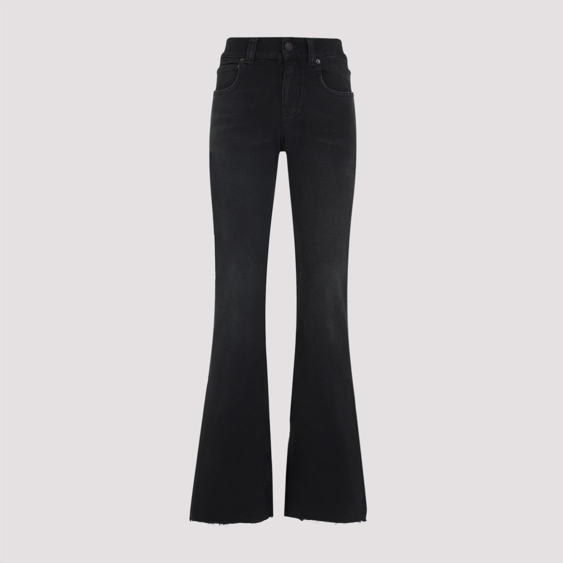 Balenciaga Flared Trousers With High Waist And Raw Hem