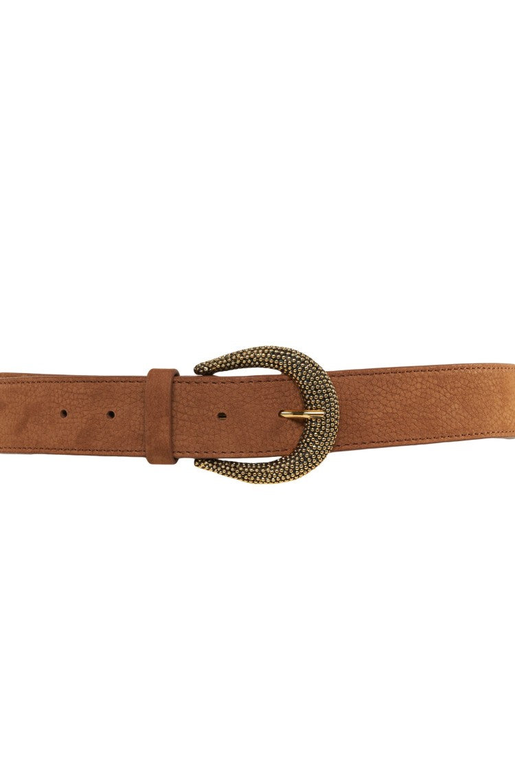 Orciani Buckle Nubuck And Textured Leather Belt