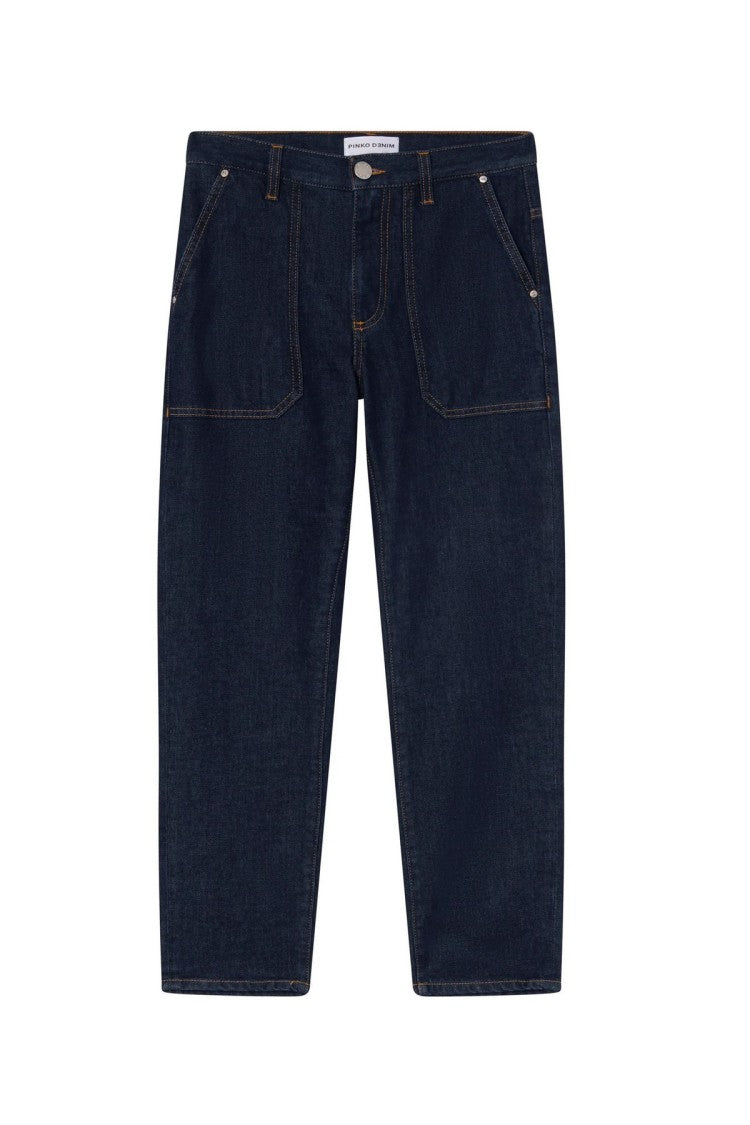 Pinko Blue Cotton-Blend Five-Pocket Jeans