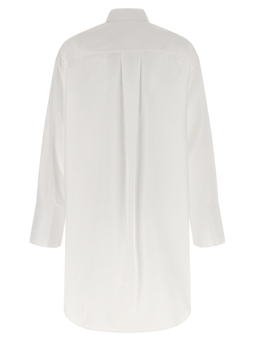 Loewe Midi Chemisier Dress With Tone-On-Tone Anagram Embroidery