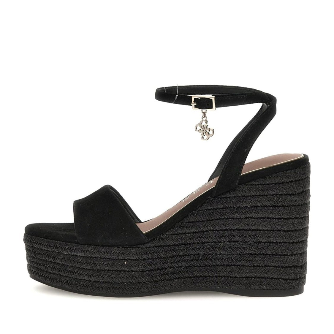 Guess Black Everly 2 Platform Wedge Sandals