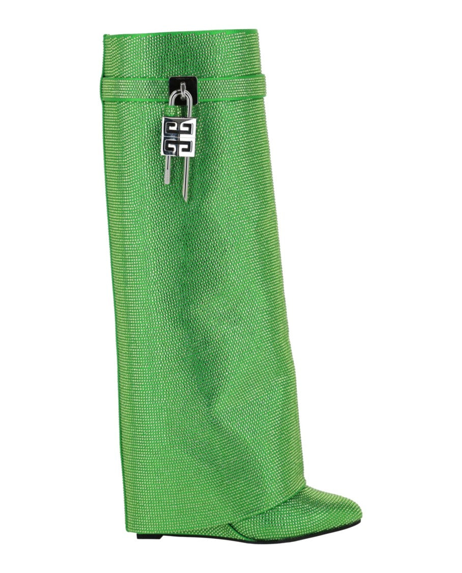 Givenchy Shark Lock Wide Fit Pant Boots In Satin