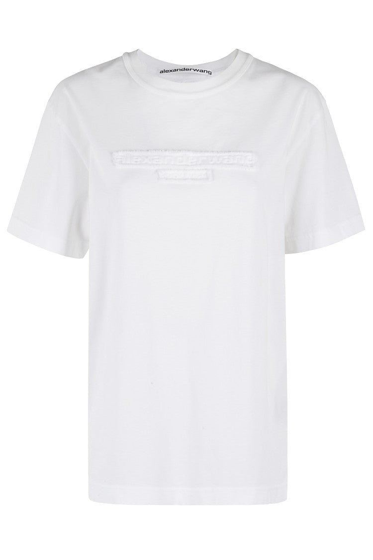Alexander Wang Distressed Logo Short Sleeve Tee
