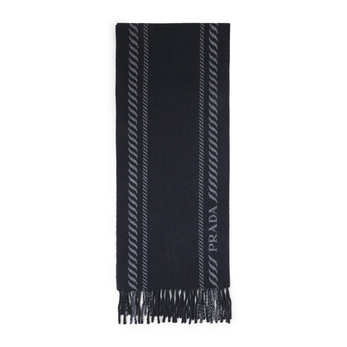 Prada Blue Virgin Wool And Cashmere Scarf
