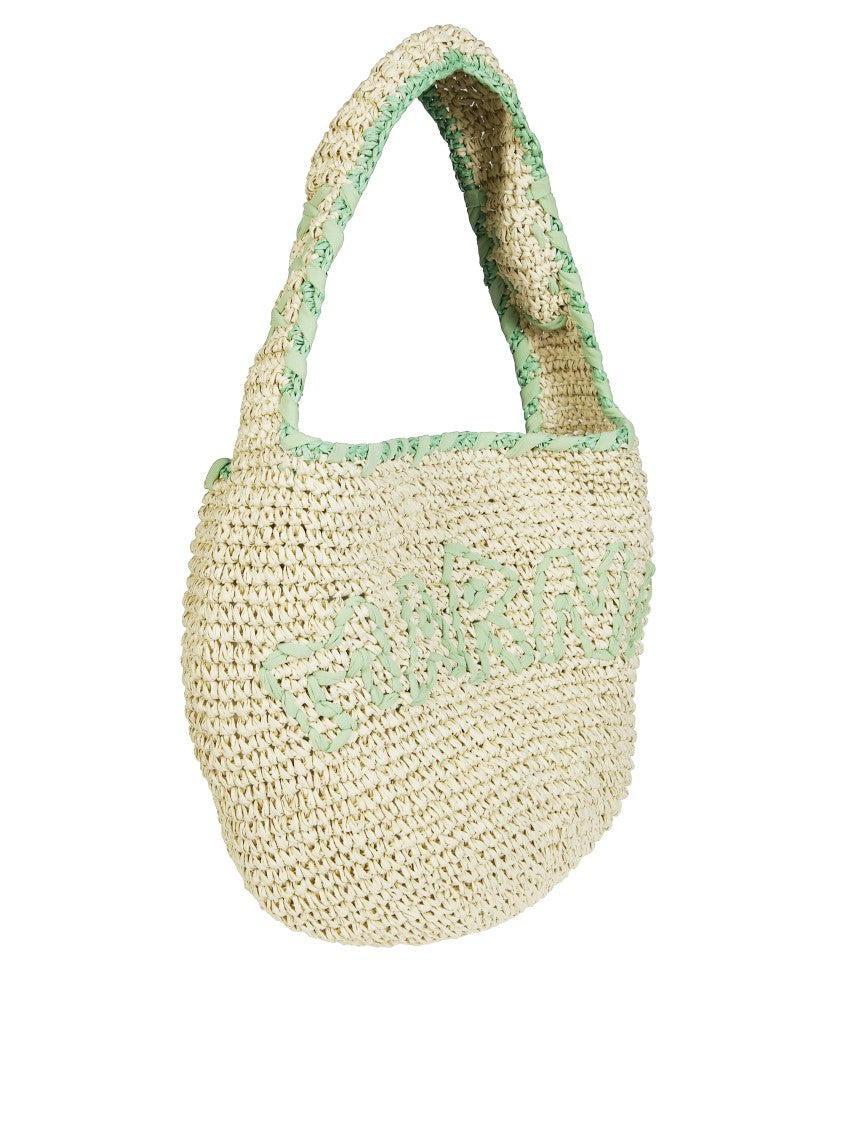 Marni Woven Design Shoulder Bag With Braided Handle