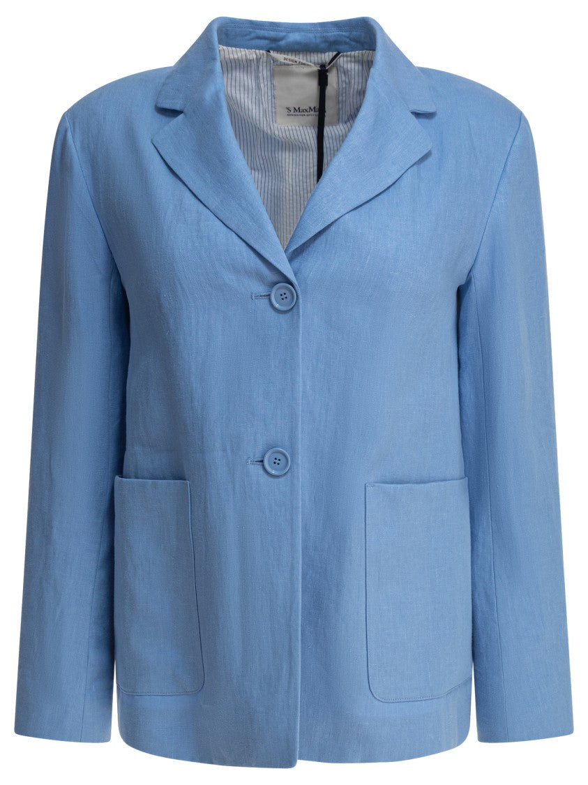 Max Mara Light Blue Linen Jacket