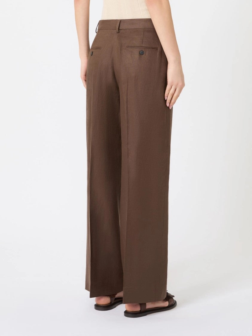 Max Mara Wide-Leg Trousers With High Waist And Textured Finish