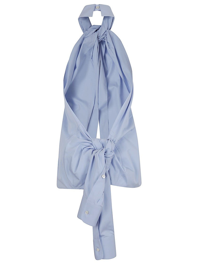 Stella Mccartney Cross Halterneck Cotton Poplin Top