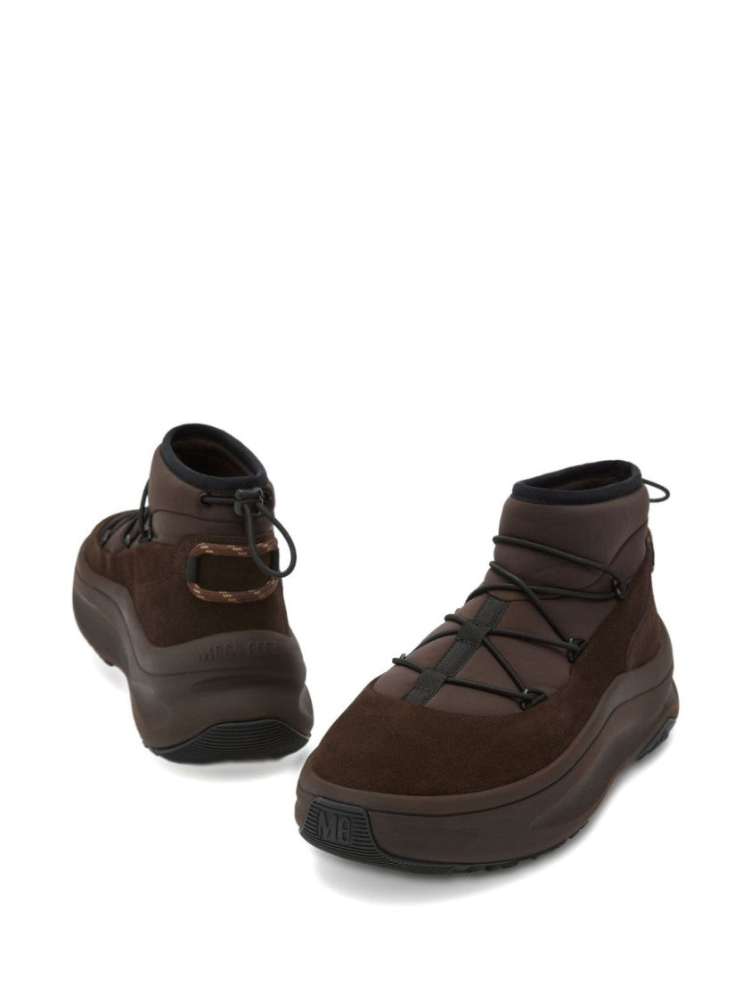 Moon Boot Brown Polyester Ankle Boots With Sculpted Sole