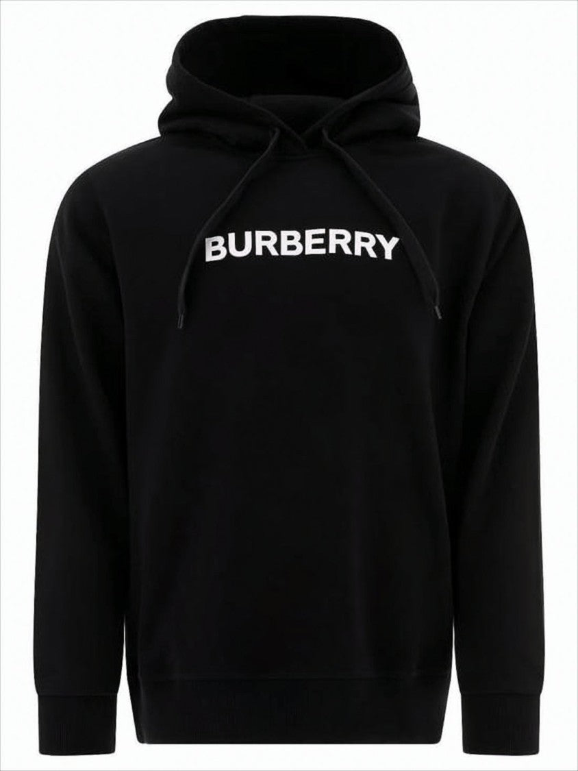 Burberry Cotton Pullover Hoodie With Contrasting Logo