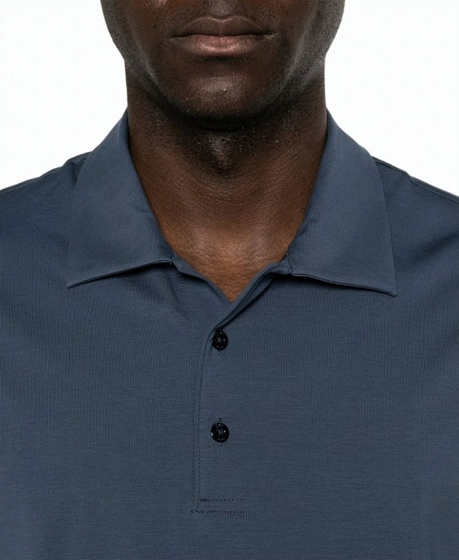 Herno Blue Cotton Solid Color Polo Shirt