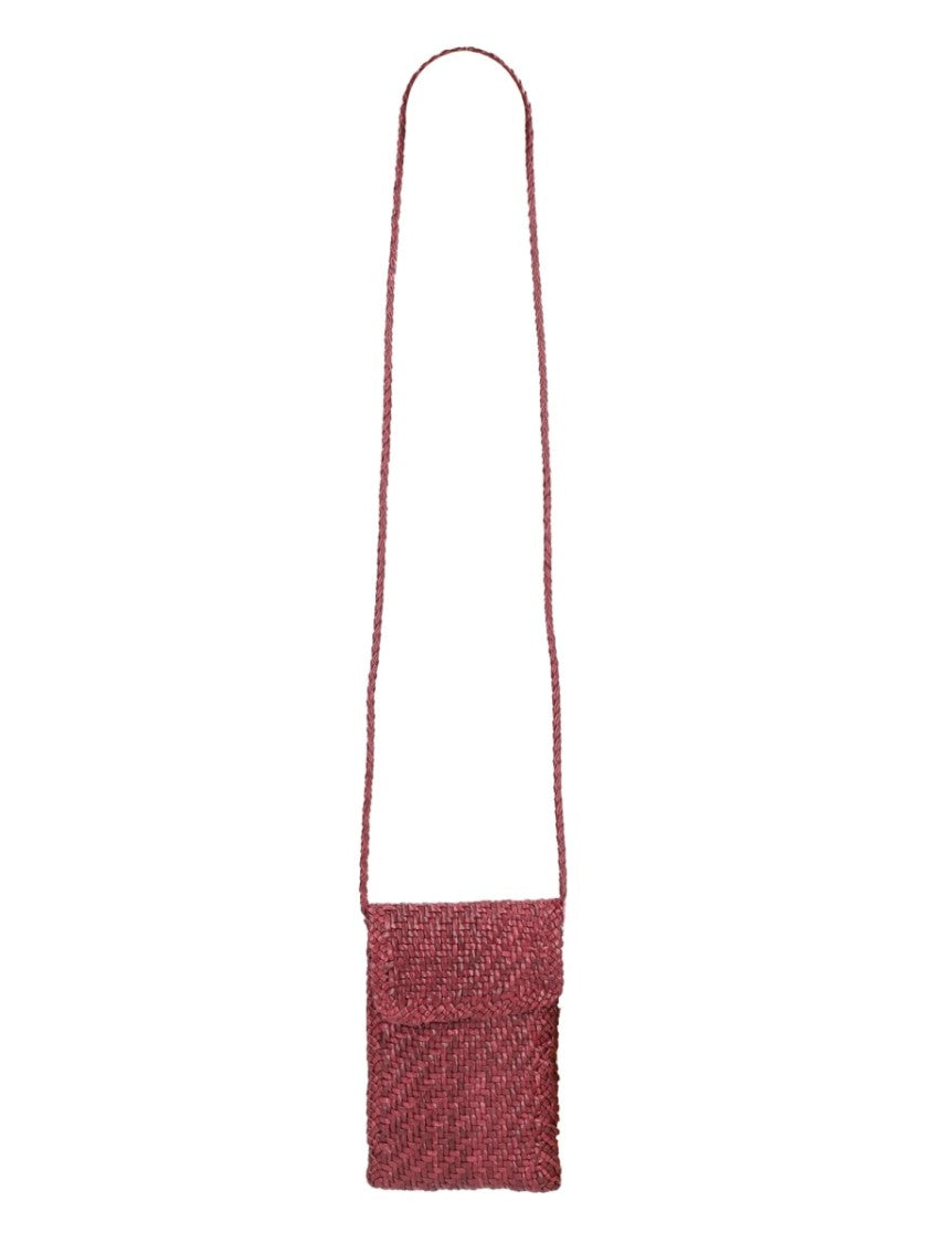 Dragon Diffusion Burgundy Textured Flap Leather Crossbody Bag