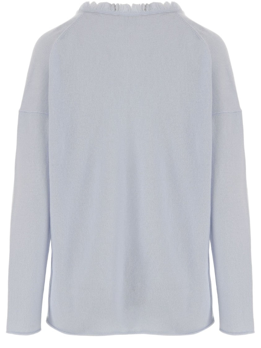 Allude Light Blue Wool And Cashmere Sweater