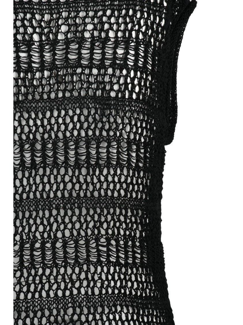 P.A.R.O.S.H. Black Cotton Polyester Women's Dress