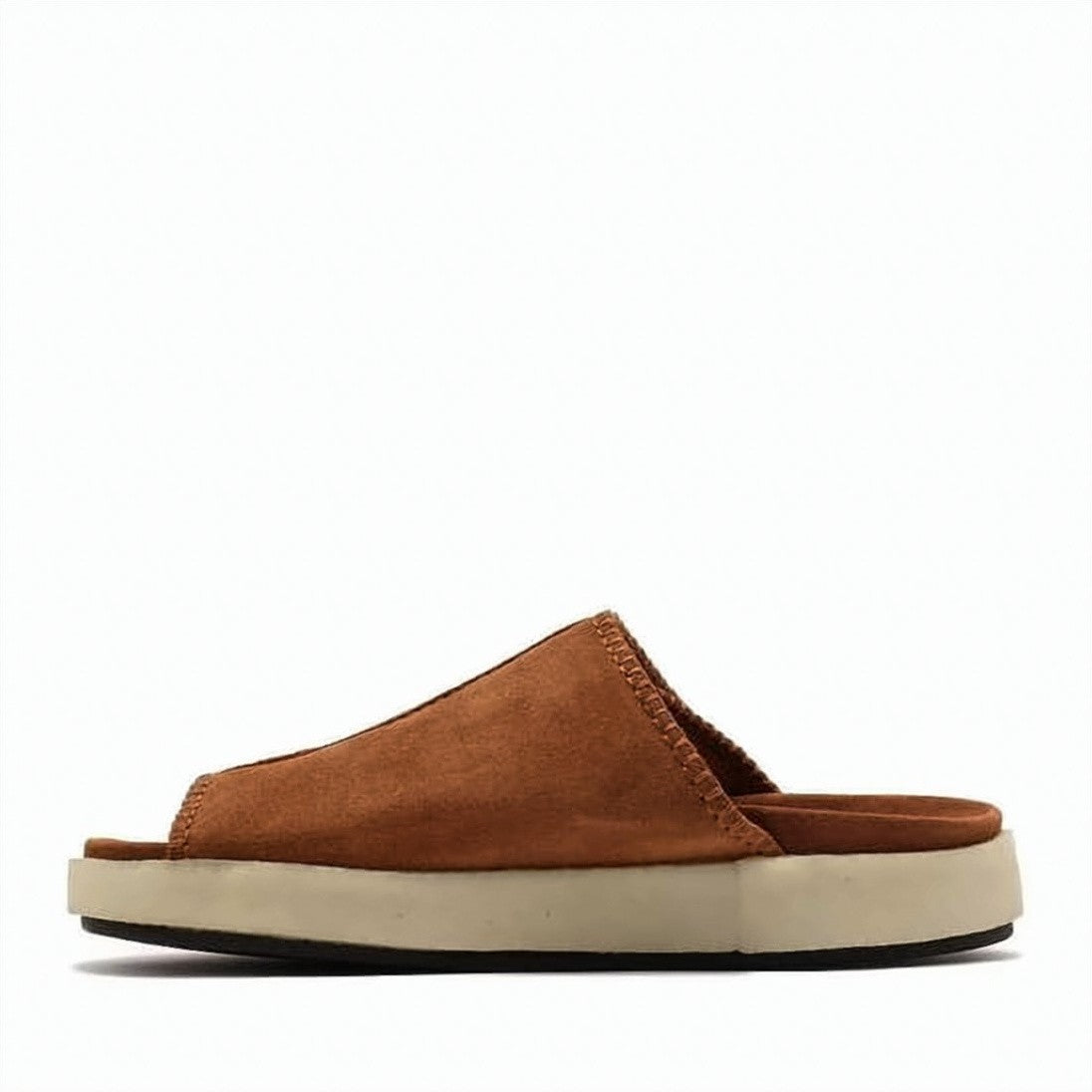 Clarks Minimalistic Suede Slip-On Mules With Contrasting Rubber Sole