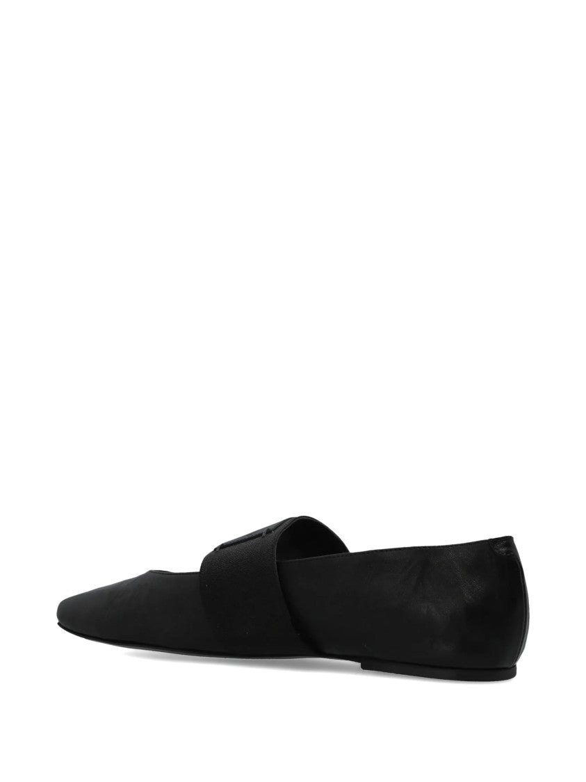 Givenchy Sliced Square Pointed Black Ballerina Flats