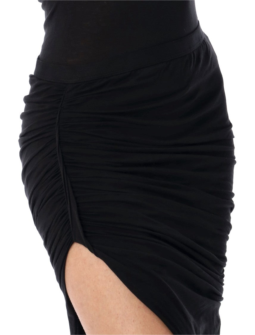 Drkshdw By Rick Owens Floor-Length Black Cotton Edfu Skirt