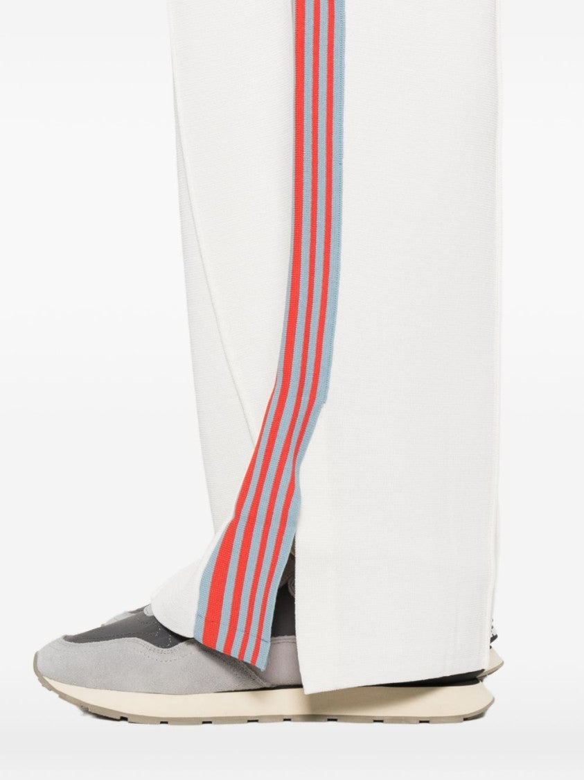 Autry White Stripe Logo Wide-Leg Pants