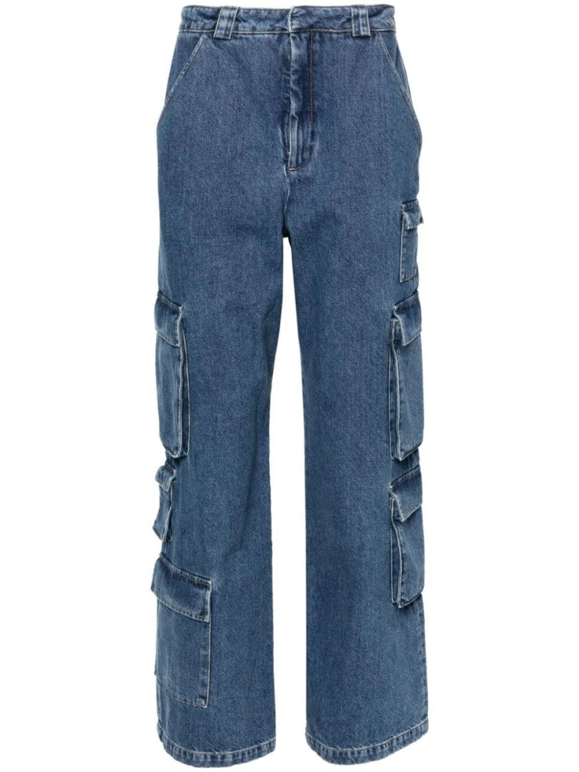 Axel Arigato Blue Roam Cargo Straight-Leg Cotton Jeans