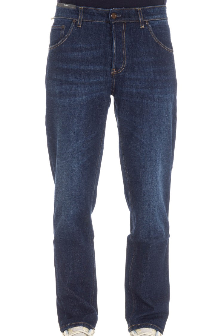 Pt Denim Dark Wash Camoscio Carrot Fit Jeans