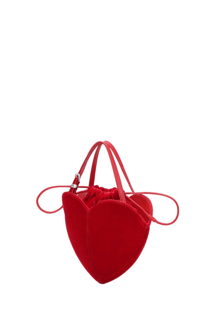Rotate Velvet Drawstring Heart Shoulder Bag
